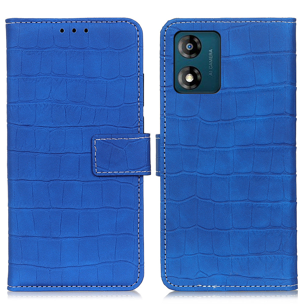 Anti-drop Smartphone Case For Motorola Moto E13 4G Flip Leather Wallet Stand Crocodile Texture Phone Cover Anti-drop Smartphone Case For Motorola Moto E13 4G Flip Leather Wallet Stand Crocodile Texture Phone Cover